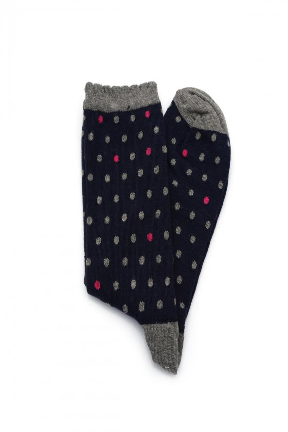 5li Kadın Asortili Puanlı ve Çizgili Desenli Çorap 5932-B5 - 2