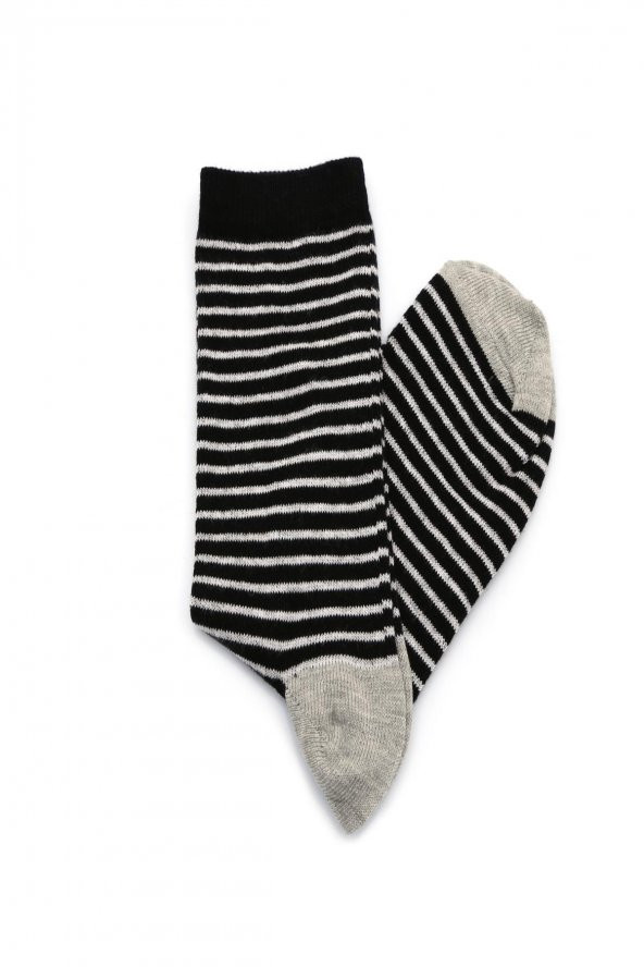 5li Kadın Asortili Puanlı ve Çizgili Desenli Çorap 5932-B5 - 4