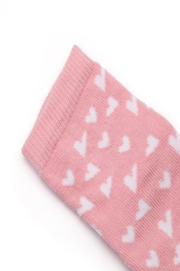 2li Bebek Asortili Kedi ve Kalp Desenli Çorap 7575-B2 - 7