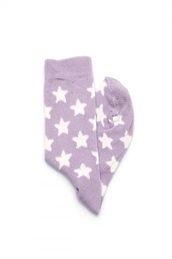 2li Kız Çocuk Asortili Puanlı ve Yıldız Desenli Çorap 9429-B2 - 4