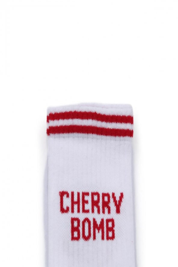 2li Kadın Asortili Hello ve Cherry Bomb Yazılı Çorap 8500-B2 - 3