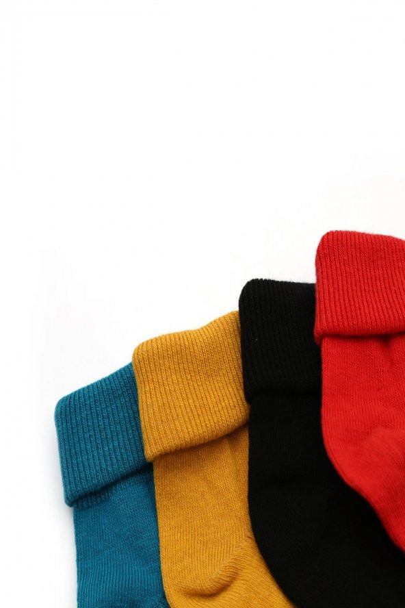 4lü Bebek Asortili Kıvrık Çorap 85031-B4 - 2