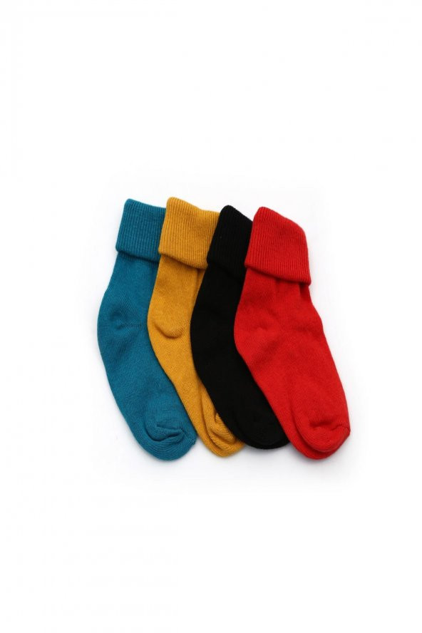 4lü Bebek Asortili Kıvrık Çorap 85031-B4 - 3