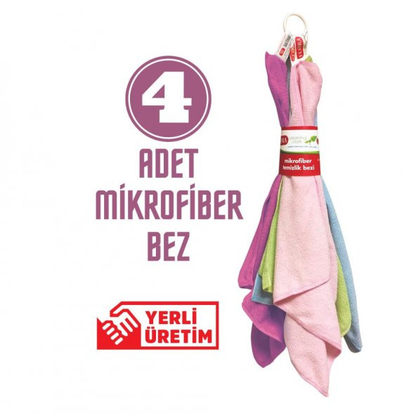 FLORA 4LÜ MİKROFİBER TEMİZLİK BEZİ 33CMx33CM F222