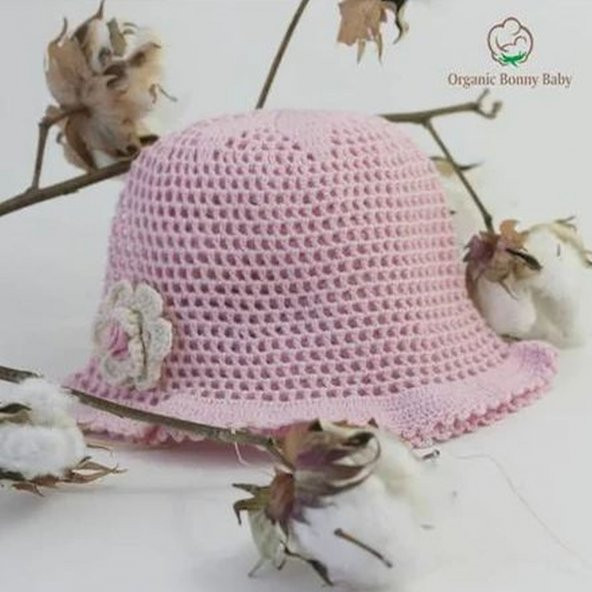 Organic Bonny Baby Pembe Şapka