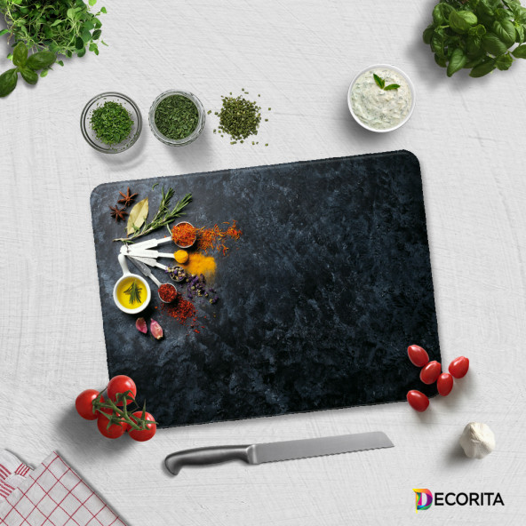 DECORITA Cam Kesme Tahtası- Baharat Çeşnisi - 3