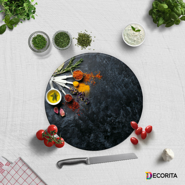 DECORITA Cam Kesme Tahtası- Baharat Çeşnisi - 4