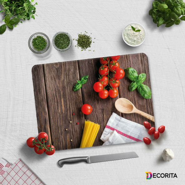 DECORITA Cam Kesme Tahtası- Ahşap ve Sebzeler - 3