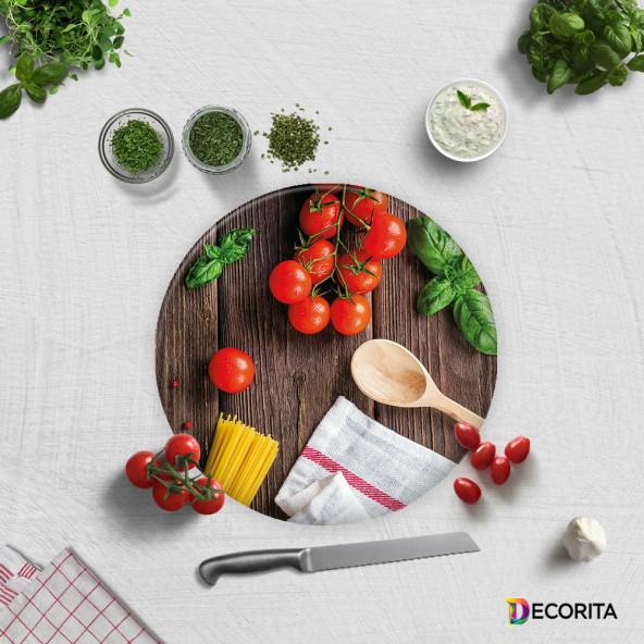 DECORITA Cam Kesme Tahtası- Ahşap ve Sebzeler - 4