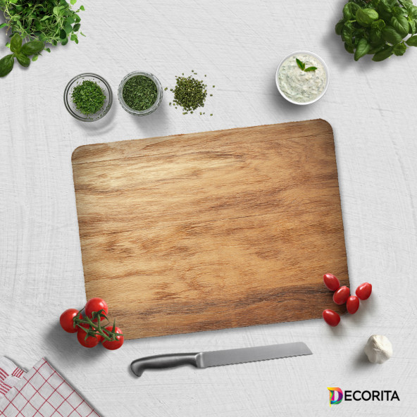 DECORITA Cam Kesme Tahtası- Ahşap Görünümlü - 3