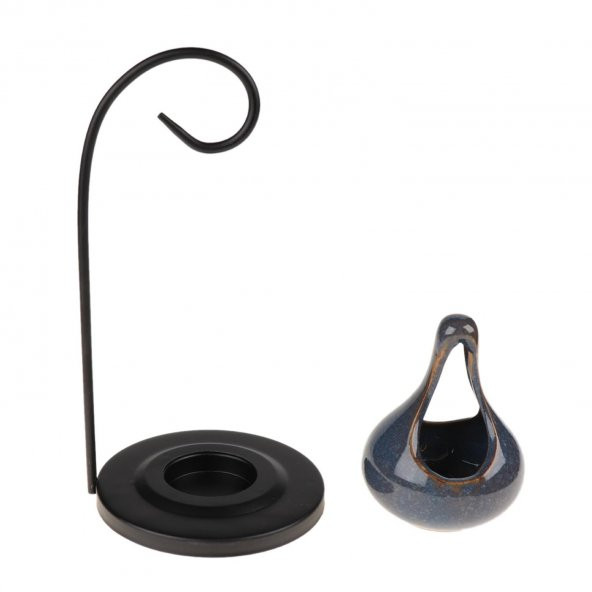 METAL STANDLI DAMLA TASARIMLI SERAMİK BUHURDANLIK - 5