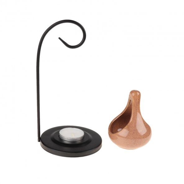 METAL STANDLI DAMLA TASARIMLI SERAMİK BUHURDANLIK - 2