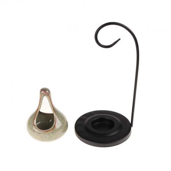 METAL STANDLI DAMLA TASARIMLI SERAMİK BUHURDANLIK - 8