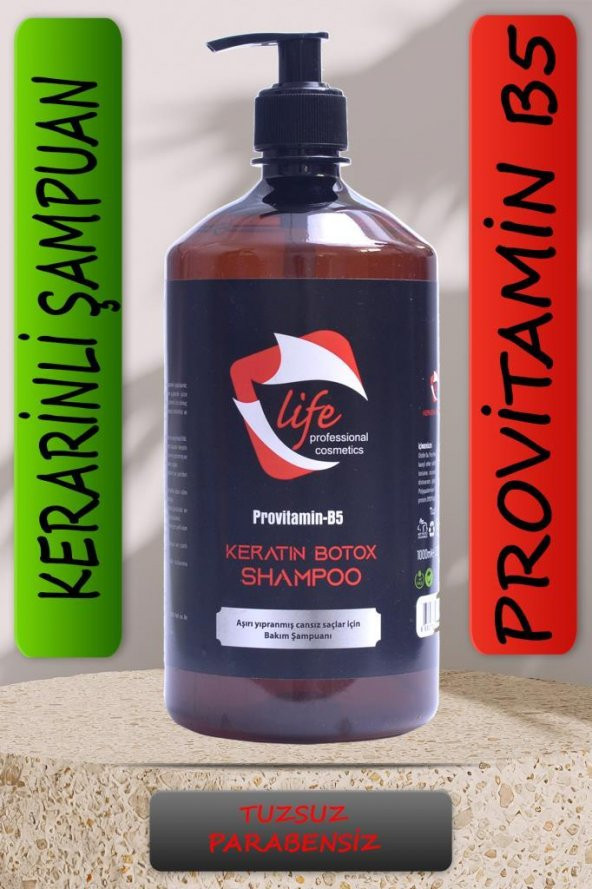 Life Professional Hair Shampoo 1000 Ml. (Keratinli-Tuzsuz Saç Şampuanı)