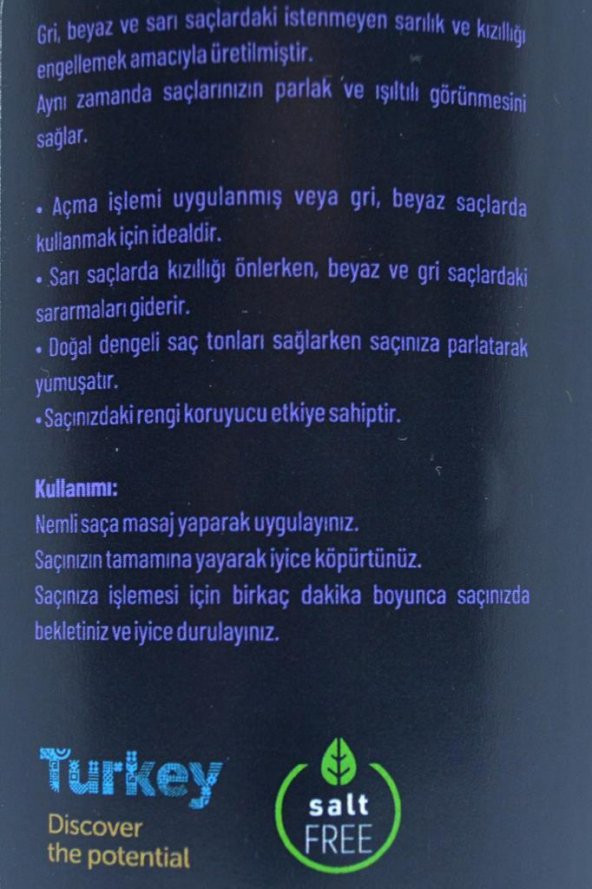 Life Professional Hair Silver Shampoo 500 Ml. (Gri-Beyaz-Platin Sarı Saç Şampuanı) - 3