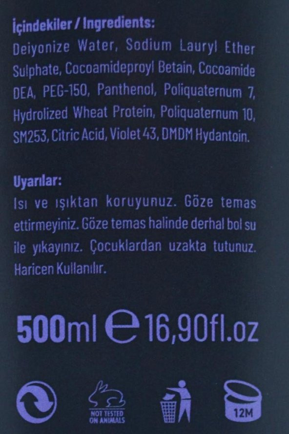 Life Professional Hair Silver Shampoo 500 Ml. (Gri-Beyaz-Platin Sarı Saç Şampuanı) - 4