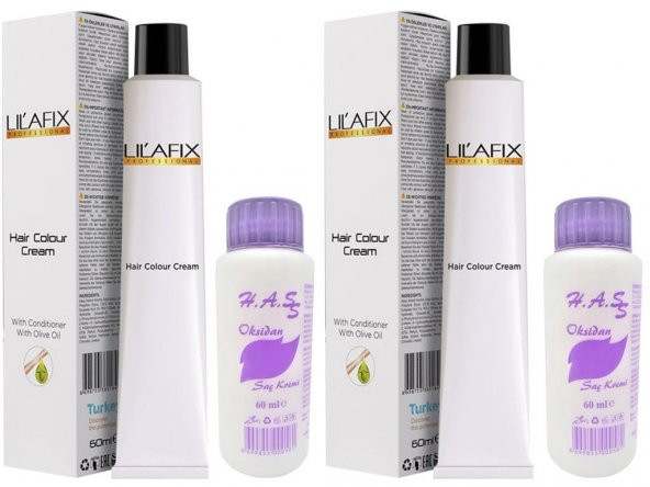 H.A.SS Oksidan 60 Ml. + Lilafix Saç Boyası 60 Ml. Türk Kahvesi-5/67 (2şer Adet)