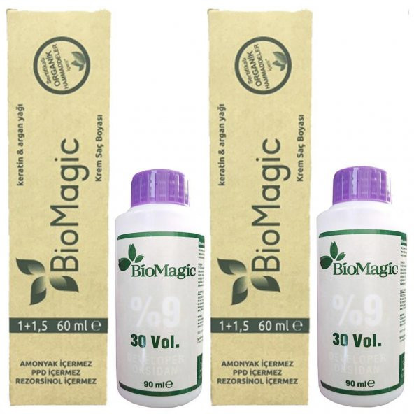 BioMagic Organik Amonyaksız Saç Boyası (Açık Karamel-8.03)+Oksidan (2 Adet)