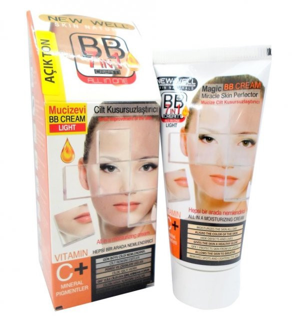 New Well Skin Natural BB Cream Light 50 Ml. (BB Krem Cilt Kusursuzlaştırıcı-Açık Ton)