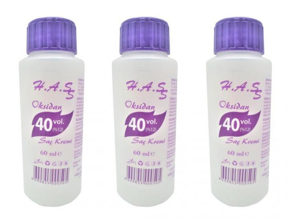 H.A.SS Oksidan Peroksit 40 Volüm (12) 60 Ml. (3 Adet)