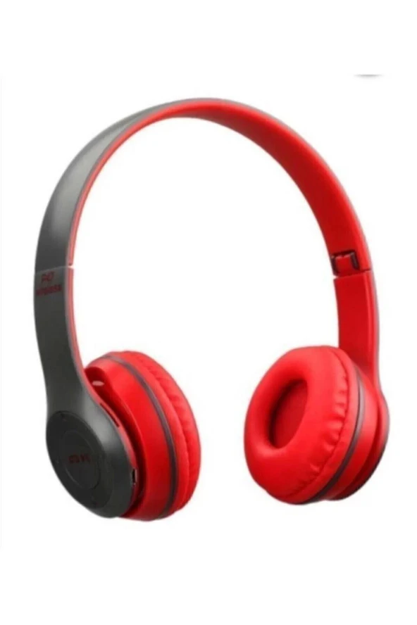 P47 Kırmızı Katlanalabilir 2.4+Edr Kablosuz Bluetooth Kulaklık