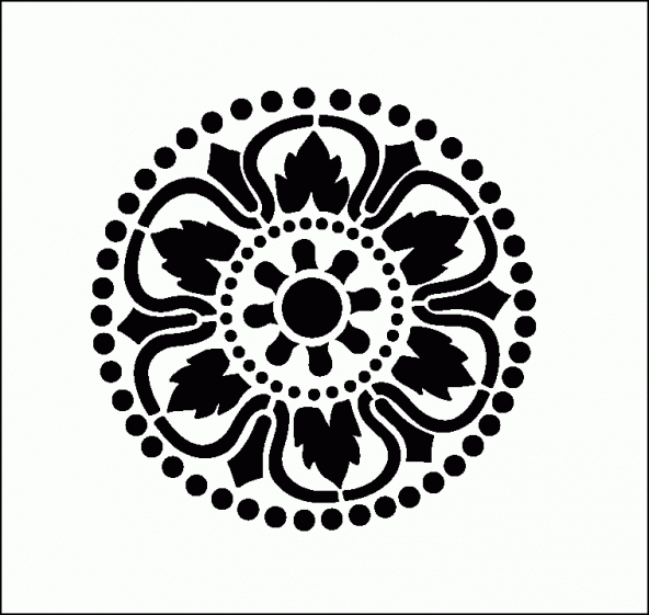 Yuvarlak Motif Stencil Boyama şablonu 30x30 cm, Duvar Stencil, Fayans Stencil, Mobilya Stencil ürün görseli 1