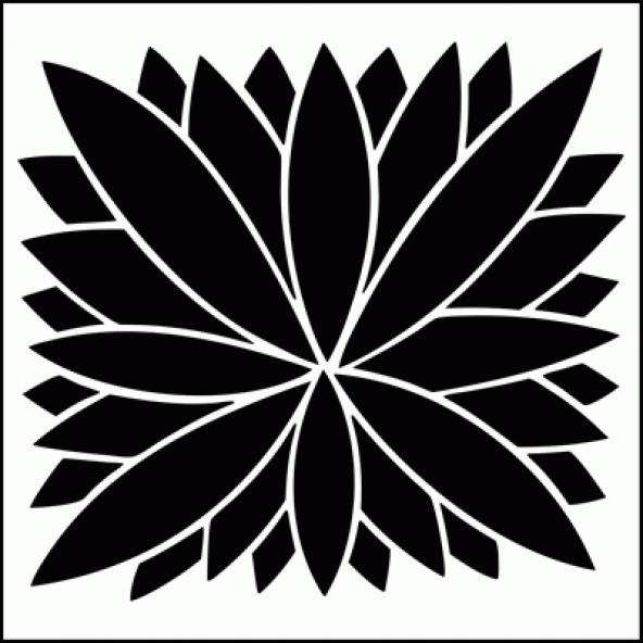 Blossom 4 Stencil Boyama şablonu 30x30 cm, Duvar Stencil, Fayans Stencil, Mobilya Stencil - 2