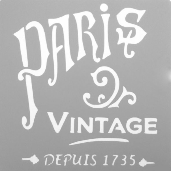 Paris Vintage Stencil Boyama şablonu 30x30 cm, Duvar Stencil, Fayans Stencil, Mobilya Stencil
