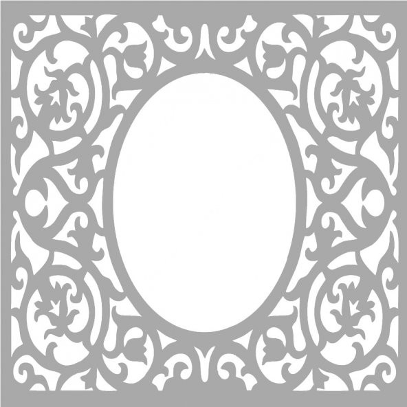 Sarmaşık Çerçeve 2 Stencil Boyama şablonu 30x30 cm, Duvar Stencil, Fayans Stencil, Mobilya Stencil