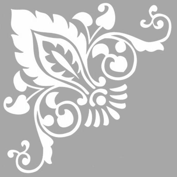 Karo Köşe 4 Stencil Boyama şablonu 30x30 cm, Duvar Stencil, Fayans Stencil, Mobilya Stencil ürün görseli 1