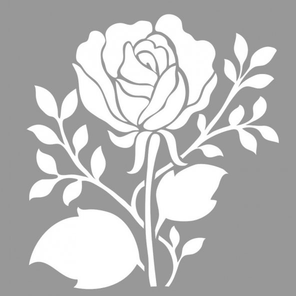 Gül Dalı 2  Stencil Boyama şablonu 30x30 cm, Duvar Stencil, Fayans Stencil, Mobilya Stencil ürün görseli 1