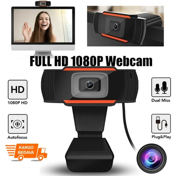 Full Hd 1080p Webcam Bilgisayar Kamera Dahili Mikrofon Eba Uyumlu