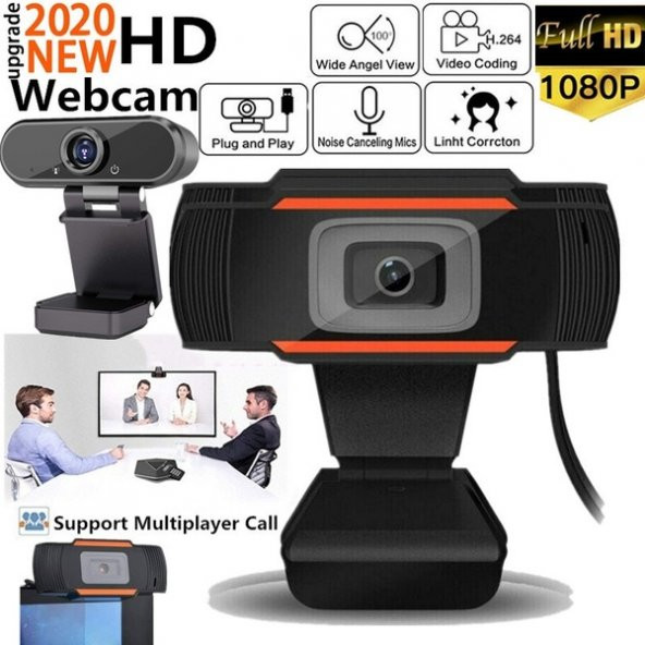 Full Hd 1080p Webcam Bilgisayar Kamera Dahili Mikrofon Eba Uyumlu - 2