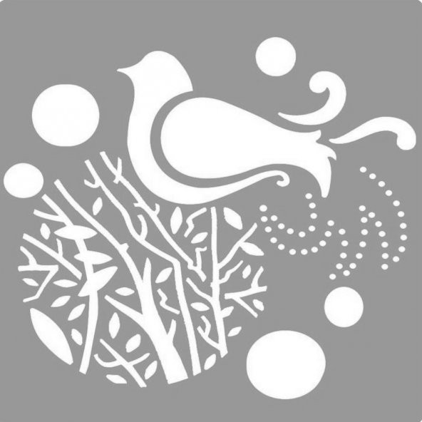 Yuvada Güvercin Stencil Boyama şablonu 30x30 cm, Duvar Stencil, Fayans Stencil, Mobilya Stencil ürün görseli 1