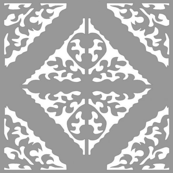 Karo Seasons Stencil Boyama şablonu 30x30 cm, Duvar Stencil, Fayans Stencil, Mobilya Stencil