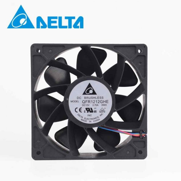 Delta 12cm 12V 2.7A QFR1212GHE 12038 Şiddetli Fan 6000RPM Soğutma