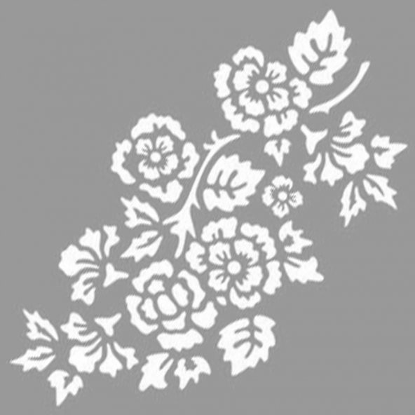 Çiçek Dolu Dal Stencil Boyama şablonu 30x30 cm, Duvar Stencil, Fayans Stencil, Mobilya Stencil