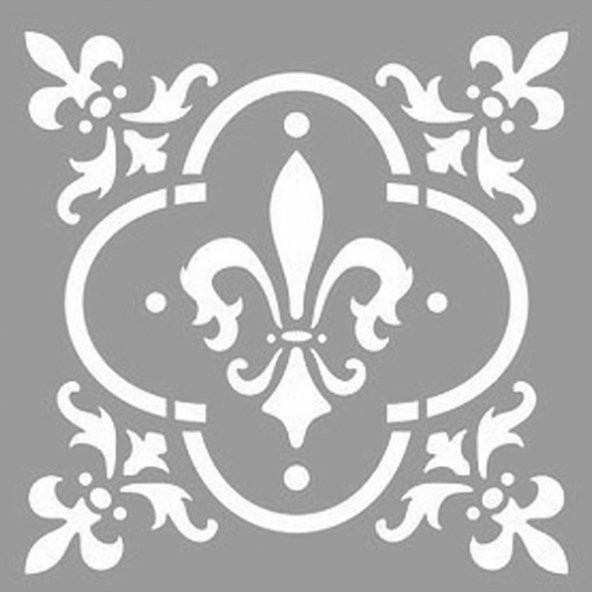 Ortada Damask Stencil Boyama şablonu 30x30 cm, Duvar Stencil, Fayans Stencil, Mobilya Stencil