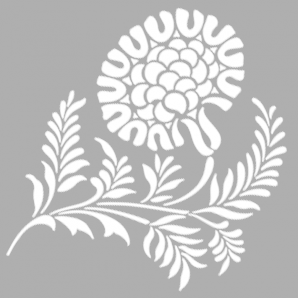 Poma Çiçek Stencil Boyama şablonu 30x30 cm, Duvar Stencil, Fayans Stencil, Mobilya Stencil - 2