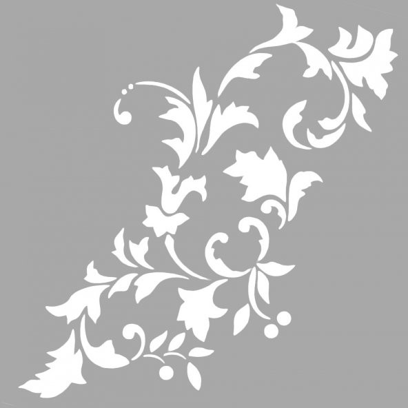 Riviera Çiçek Motif Stencil Boyama şablonu 30x30 cm, Duvar Stencil, Fayans Stencil, Mobilya Stencil
