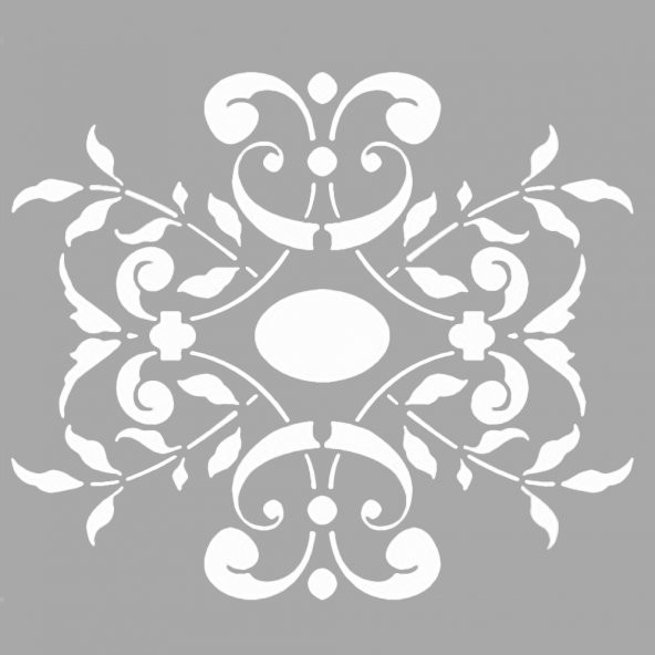 Maya Çiçek Motif Stencil Boyama şablonu 30x30 cm, Duvar Stencil, Fayans Stencil, Mobilya Stencil