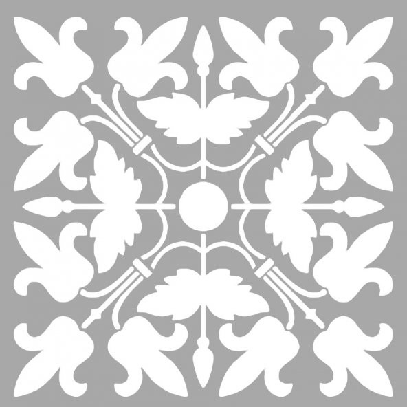 Çoklu Çiçek Motif Stencil Boyama şablonu 30x30 cm, Duvar Stencil, Fayans Stencil, Mobilya Stencil