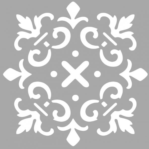 Çarpı Karo Stencil Boyama şablonu 30x30 cm, Duvar Stencil, Fayans Stencil, Mobilya Stencil