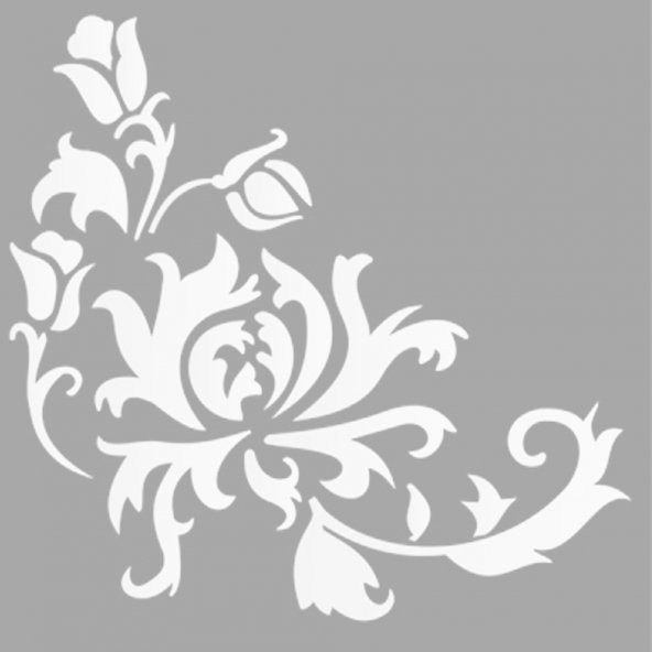 Çiçek Motif-32 Stencil Boyama şablonu 30x30 cm, Duvar Stencil, Fayans Stencil, Mobilya Stencil