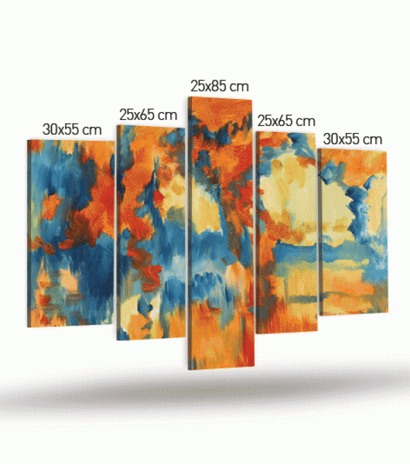 Harmony 5 Parça Kanvas Tablo 135X85 Cm, Kanvas Üzerine Dijital Baskı - 4