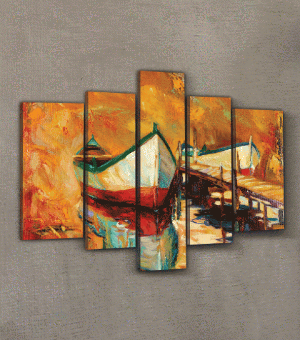 Georgia 5 Parça Kanvas Tablo 135X85 Cm - 2