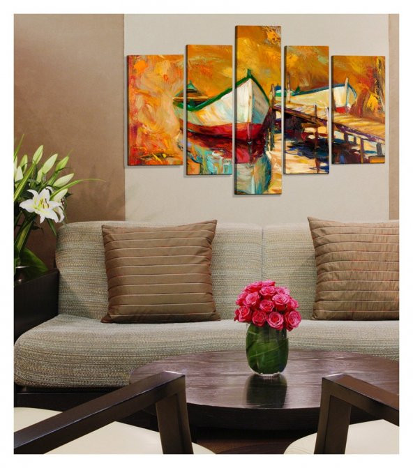 Georgia 5 Parça Kanvas Tablo 135X85 Cm - 3