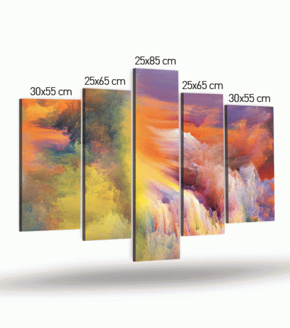 Love Song 5 Parça Kanvas Tablo 135X85 Cm - 4