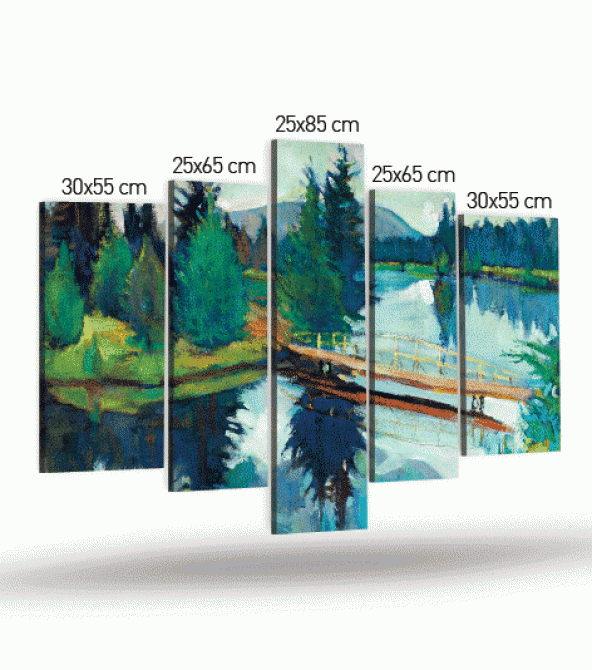 Nature 5 Parça Kanvas Tablo 135X85 Cm - 4
