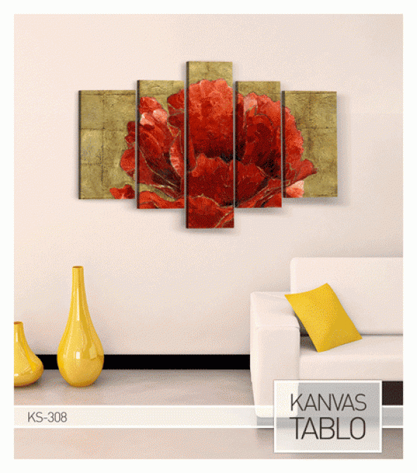 Romantic Rose 5 Parça Kanvas Tablo 135X85 Cm - 3